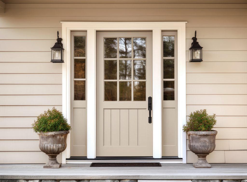 Add timeless charm with a wood with glass door in Dublin, CA.
